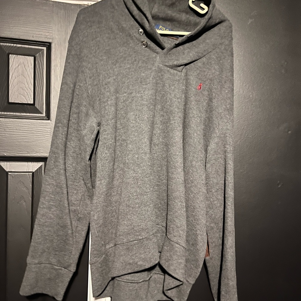 Polo Ralph Lauren Gray Turtleneck Sweater with Pink Detail - Picture 2 of 3